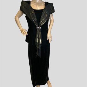 Alex Evenings Sleeveless Velvet Party Holiday Dress + Matching Coat Size 12 VGC